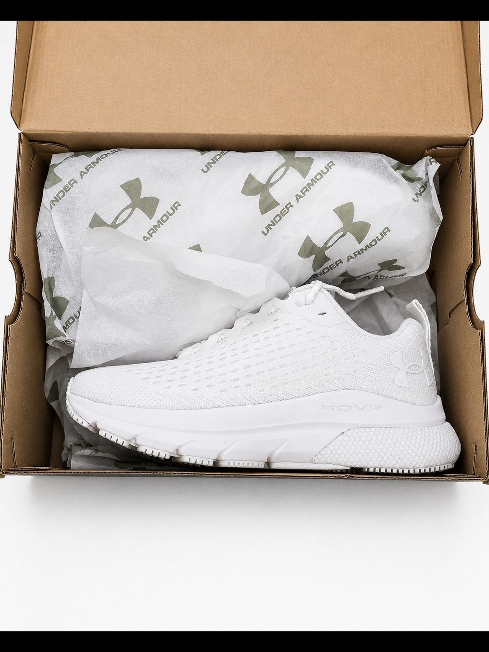 Under Armour White HOVR Turbulence Running Shoes